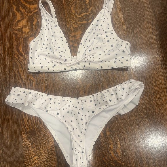 Playful Promises White Bikini Bottom with star pattern size US 8 - Picture 4 of 5
